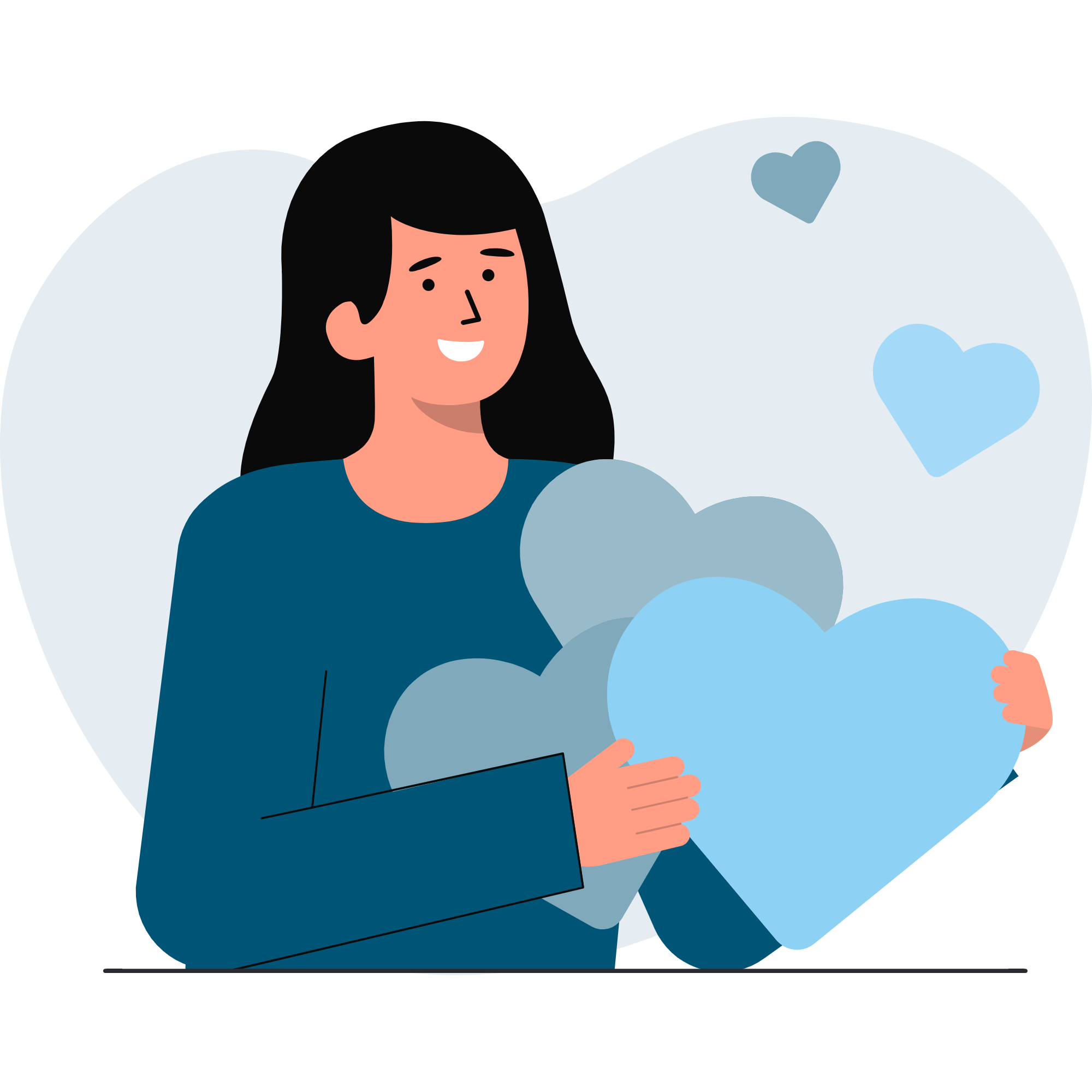 Een foto van iemand die hartjes vasthoudt